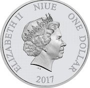 Niue One Dollar (Mickey Season's Greetings) ELIZABETH II NIUE ONE DOLLAR 2017 IRB coin obverse Niue One Dollar (Mickey Season's Greetings) ELIZABETH II NIUE ONE DOLLAR 2017 IRB coin obverse