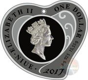 Niue One Dollar Sea of Love 2017  Proof ELIZABETH II ONE DOLLAR AG 925 15,55G NIUE 2017 coin obverse Niue One Dollar Sea of Love 2017  Proof ELIZABETH II ONE DOLLAR AG 925 15,55G NIUE 2017 coin obverse