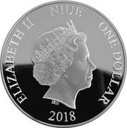 Niue One Dollar Toucan 2018  Proof ELIZABETH II NIUE ONE DOLLAR IRB 2018 coin obverse Niue One Dollar Toucan 2018  Proof ELIZABETH II NIUE ONE DOLLAR IRB 2018 coin obverse
