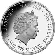Niue Ten Dollars (Great Barrier Reef) ELIZABETH II NIUE 2018 TEN DOLLARS IRB 5OZ 999 SILVER coin obverse