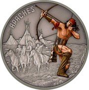 Niue Two Dollars (Apaches) APACHES 1 OZ 999 FINE SILVER coin reverse Niue Two Dollars (Apaches) APACHES 1 OZ 999 FINE SILVER coin reverse