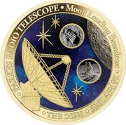 Niue Two Dollars (Parkes Radio Telescope) PARKES RADIO TELESCOPE MOON LANDING BROADCAST 24 JULY 1969 THE DISH coin reverse Niue Two Dollars (Parkes Radio Telescope) PARKES RADIO TELESCOPE MOON LANDING BROADCAST 24 JULY 1969 THE DISH coin reverse