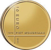 Netherlands 10 Euro (Piet Mondriaan 150th Anniversary) PIET MONDRIAAN 10 EURO 1872 2022 coin reverse