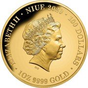 Niue 100 Dollars Deadly & Dangerous - Australia's Tarantula 2020 ELIZABETH II NIUE 2020 100 DOLLARS 1 OZ 9999 GOLD coin obverse