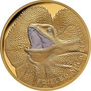 Niue 100 Dollars Frilled Neck Lizard 2020 FRILLED NECK LIZARD coin reverse