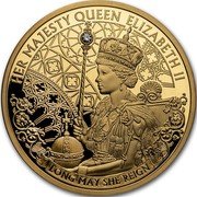 Niue 100 Dollars (Long may She Reign) HER MAJESTY QUEEN ELIZABETH II LONG MAY SHE REIGN coin reverse