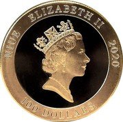 Niue 100 Dollars Lotus 2020 NIUE ELIZABETH II 2020 100 DOLLARS coin obverse Niue 100 Dollars Lotus 2020 NIUE ELIZABETH II 2020 100 DOLLARS coin obverse