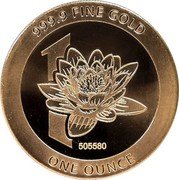Niue 100 Dollars Lotus 2020 999.9 FINE GOLD 1 505580 ONE OUNSE coin reverse Niue 100 Dollars Lotus 2020 999.9 FINE GOLD 1 505580 ONE OUNSE coin reverse
