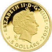 Niue 2.5 Dollars (Elizabeth II - Santa's Gold) ELIZABETH II D G NIUE IRB 2.5 DOLLARS 2020 coin obverse