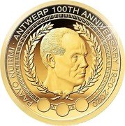 Niue 2 Dollars 50 Cents Elizabeth II 1920 Summer Olympics 2020  Proof PAAVO NURMI NTWERP 100TH ANNIVERSARY 1920-2020 coin reverse