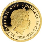 Niue 2 Dollars 50 Cents (Silent Night Carol) ELIZABETH II NIUE 2 DOLLARS 50 CENTS IRB 2018 coin obverse