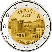 Spain 2 Euro (Caceres) ESPAÑA 2023 M CÁCERES coin obverse Spain 2 Euro (Caceres) ESPAÑA 2023 M CÁCERES coin obverse