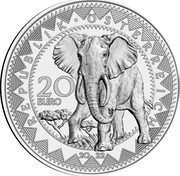 Austria 20 Euro Africa. Serenity of the Elephant 2022 REPUBLIK ÖSTERREICH 20 EURO 20 22 coin obverse Austria 20 Euro Africa. Serenity of the Elephant 2022 REPUBLIK ÖSTERREICH 20 EURO 20 22 coin obverse