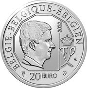 Belgium 20 Euro (Red Star Line) BELGIE BELGIQUE BELGIEN FP LL 2022 20 EURO coin obverse Belgium 20 Euro (Red Star Line) BELGIE BELGIQUE BELGIEN FP LL 2022 20 EURO coin obverse