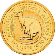 Australia 25 Dollars (Australian Kangaroo) KM# 235 THE AUSTRALIAN NUGGET 1/4 OZ. 9999 GOLD WHIPTAIL WALLABY 1994 coin reverse Australia 25 Dollars (Australian Kangaroo) KM# 235 THE AUSTRALIAN NUGGET 1/4 OZ. 9999 GOLD WHIPTAIL WALLABY 1994 coin reverse