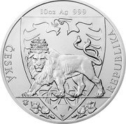 Niue 25 Dollars (Czech Lion - Queen Elizabeth II) 10 OZ AG 999 ČESKÁ REPUBLIKA coin reverse