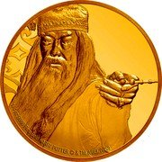 Niue 25 Dollars (Elizabeth II Albus Dumbledore) 1/4 OZ 9999 FINE GOLD HARRY POTTER © & TM WBEI. (S20) coin reverse