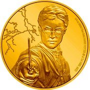 Niue 25 Dollars (Elizabeth II Harry Potter) 1/4 OZ 9999 FINE GOLD HARRY POTTER © & TM WBEI. (S20) coin reverse