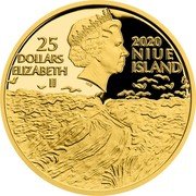 Niue 25 Dollars (Elizabeth II Vincent van Gogh) 25 DOLLARS ELIZABETH II IRB 2020 NIUE ISLAND CM coin obverse
