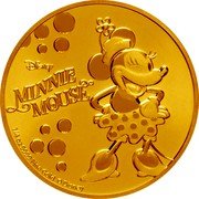 Niue 25 Dollars Minnie Mouse - Elizabeth II 2020  Proof DISNEY MINNIE MOUSE 1/4 OZ 9999 FINE GOLD © DISNEY coin reverse