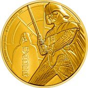 Niue 250 Dollars (Darth Vader. Star Wars) 1 OZ 9999 FINE GOLD © & TM LUCASFILM LTD. DARTH VADER coin reverse Niue 250 Dollars (Darth Vader. Star Wars) 1 OZ 9999 FINE GOLD © & TM LUCASFILM LTD. DARTH VADER coin reverse