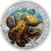Austria 3 Euro Blue-Ringed Octopus 2022 BLAUGERINGELTER KRAKE 2022 coin reverse Austria 3 Euro Blue-Ringed Octopus 2022 BLAUGERINGELTER KRAKE 2022 coin reverse