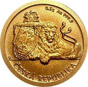 Niue 5 Dollars (Elizabeth II Czech Lion - Double tail) 0.5G AU 999.9 ČESKÁ REPUBLIKA coin reverse Niue 5 Dollars (Elizabeth II Czech Lion - Double tail) 0.5G AU 999.9 ČESKÁ REPUBLIKA coin reverse