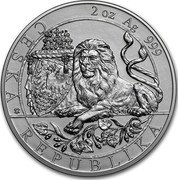 Niue 5 Dollars Elizabeth II Czech Lion 2019  BU 2 OZ AG 999 ČESKÁ REPUBLIKA coin reverse Niue 5 Dollars Elizabeth II Czech Lion 2019  BU 2 OZ AG 999 ČESKÁ REPUBLIKA coin reverse