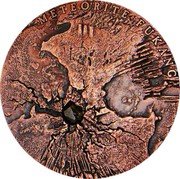 Niue 5 Dollars Fukang Meteorite 2018 mw Antiqued, Ultra High Relief METEORITE FUKANG coin reverse Niue 5 Dollars Fukang Meteorite 2018 mw Antiqued, Ultra High Relief METEORITE FUKANG coin reverse