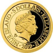 Niue 5 Dollars (Karlovy Vary) NIUE ISLAND 5 DOLLARS LIZABETH II CM IRB 2019 coin obverse Niue 5 Dollars (Karlovy Vary) NIUE ISLAND 5 DOLLARS LIZABETH II CM IRB 2019 coin obverse