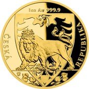 Niue 50 Dollars (Elizabeth II A two-tailed Czech Lion) 1 OZ AU 999.9 ČESKÁ REPUBLIKA coin reverse