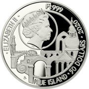 Niue 50 Dollars Prague Historical Center 2020 CM Proof ELIZABETH II PT 999 IRB CM NIUE ISLAND 50 DOLLARS 2020 coin obverse