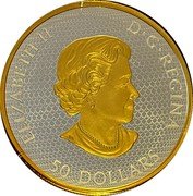 Canada 50 Dollars (Toy Train Around Christmas Tree) ELIZABETH II D G REGINA 50 DOLLARS coin obverse Canada 50 Dollars (Toy Train Around Christmas Tree) ELIZABETH II D G REGINA 50 DOLLARS coin obverse