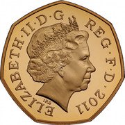 UK 50 Pence (Boxing) ELIZABETH II D G REG F D 2011 IRB coin obverse UK 50 Pence (Boxing) ELIZABETH II D G REG F D 2011 IRB coin obverse