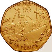 UK 50 Pence (Canoeing) LONDON 2012 50 PENCE coin reverse UK 50 Pence (Canoeing) LONDON 2012 50 PENCE coin reverse
