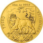 Niue 500 Dollars (Czech Lion - Elizabeth II) 10 OZ AU 999.9 ČESKÁ REPUBLIKA coin reverse