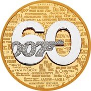 Tuvalu 500 Dollars James Bond 2022  Proof 60 007 coin reverse Tuvalu 500 Dollars James Bond 2022  Proof 60 007 coin reverse