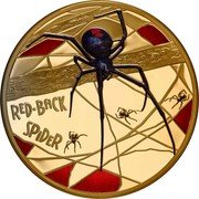 Niue 500 Dollars Red-back Spider 2020  Proof RED-BACK SPIDER coin reverse Niue 500 Dollars Red-back Spider 2020  Proof RED-BACK SPIDER coin reverse