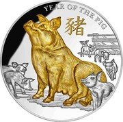 Niue 8 Dollars Year of the Pig 2019  Proof YEAR OF THE PIG 豬 coin reverse Niue 8 Dollars Year of the Pig 2019  Proof YEAR OF THE PIG 豬 coin reverse