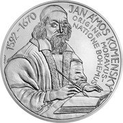 Niue 80 Dollars (John Amos Comenius) MW 1592-1670 JAN A'MOS KOMENSKÝ ORIGINE MORAVUS- NATIONE BOHEMUS coin reverse