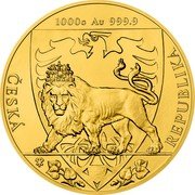 Niue 8000 Dollars (Elizabeth II Czech Lion) 1000G AU 999.9 ČESKÁ REPUBLIKA coin reverse Niue 8000 Dollars (Elizabeth II Czech Lion) 1000G AU 999.9 ČESKÁ REPUBLIKA coin reverse