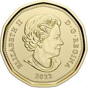 Canada Dollar Alexander Graham Bell. Coloured 2022  Individual circulation coin ELIZABETH II D G REGINA 2022 coin obverse Canada Dollar Alexander Graham Bell. Coloured 2022  Individual circulation coin ELIZABETH II D G REGINA 2022 coin obverse