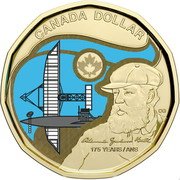 Canada Dollar Alexander Graham Bell. Coloured 2022  Individual circulation coin CANADA DOLLAR ALEXANDER GRAHAM BELL 175 YEARS/ANS coin reverse Canada Dollar Alexander Graham Bell. Coloured 2022  Individual circulation coin CANADA DOLLAR ALEXANDER GRAHAM BELL 175 YEARS/ANS coin reverse