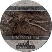 Niue Five Cents (Pterodactylus) PTERODACTYLUS MUONIONALUSTA .999 METEORITE coin reverse