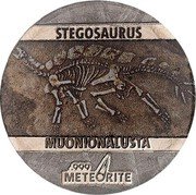 Niue Five Cents (Stegosaurus) STEGOSAURUS MUONIONALUSTA .999 METEORITE coin reverse