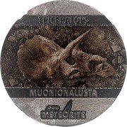 Niue Five Cents (Triceratops) TRICERATOPS MUONIONALUSTA .999 METEORITE coin reverse