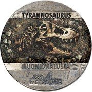 Niue Five Cents (Tyrannosaurus) TYRANNOSAURUS MUONIONALUSTA .999 METEORITE coin reverse