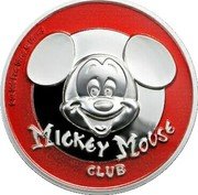 Niue Five Dollars (Mickey Mouse Club) 2 OZ 999 FINE SILVER © DISNEY MICKEY MOUSE CLUB coin reverse Niue Five Dollars (Mickey Mouse Club) 2 OZ 999 FINE SILVER © DISNEY MICKEY MOUSE CLUB coin reverse