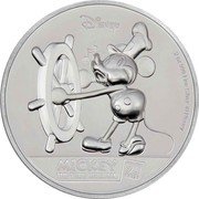 Niue Five Dollars Mickey Mouse 2018 Proof DISNEY 2 OZ 999 FINE SILVER © DISNEY MICKEY THE TRUE ORIGINAL 90 YEARS coin reverse Niue Five Dollars Mickey Mouse 2018 Proof DISNEY 2 OZ 999 FINE SILVER © DISNEY MICKEY THE TRUE ORIGINAL 90 YEARS coin reverse