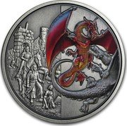 Niue Five Dollars Red Dragon 2019  2 OZ 999 FINE SILVER coin reverse Niue Five Dollars Red Dragon 2019  2 OZ 999 FINE SILVER coin reverse